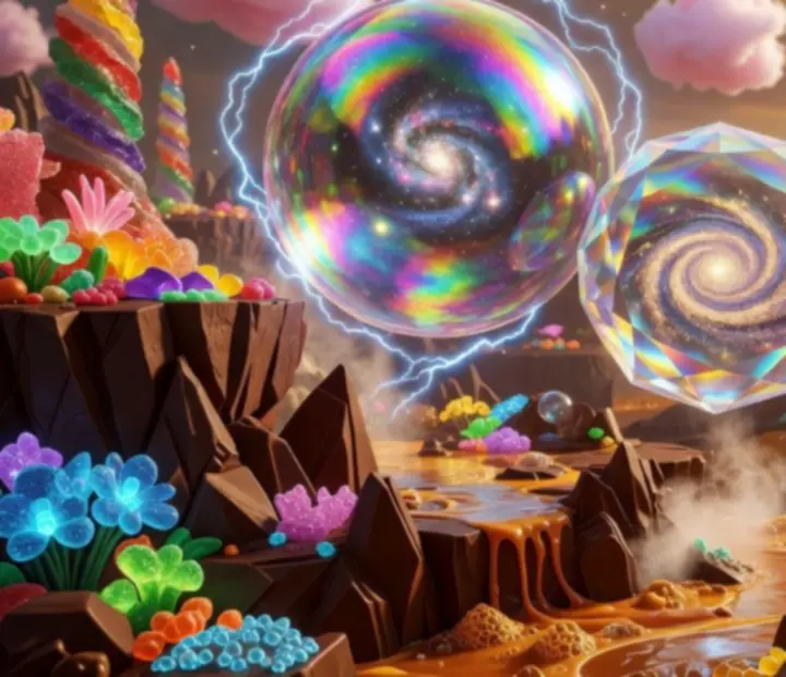 Bulles et bonbons rares dans un niveau avancé de Bubble Sweet avec trajectoires complexes