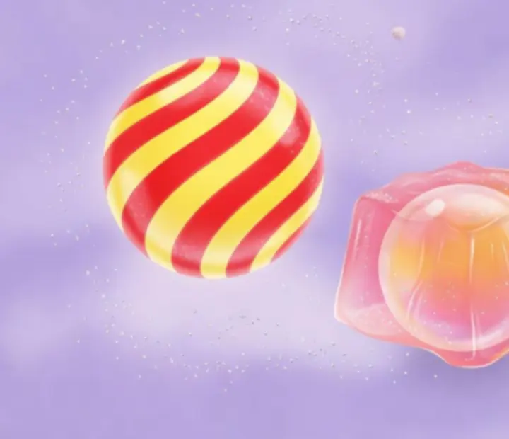 Bulles spéciales et objets mystérieux dans le royaume de bonbons
